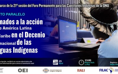 Evento Paralelo UNPFFI:  “Llamado a la acción desde América Latina y el Caribe en el Decenio Internacional de las Lenguas Indígenas”