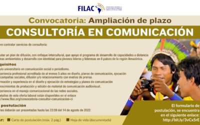 Ampliación de plazo para convocatoria: Consultoría en comunicación