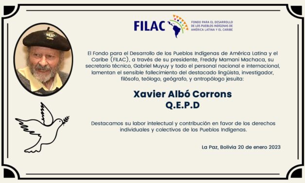 FILAC lamenta el sensible fallecimiento de Xavier Albó