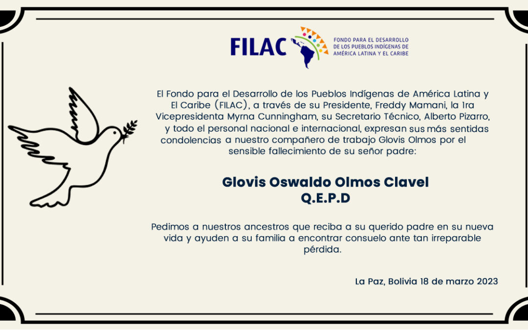 FILAC expresa sus condolencias por el sensible fallecimiento del padre de nuestro colega Glovis Olmos